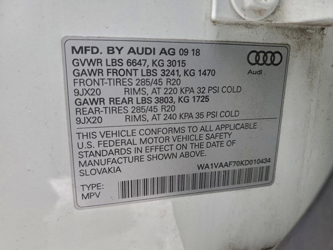 2019 Audi Q7 Prestige