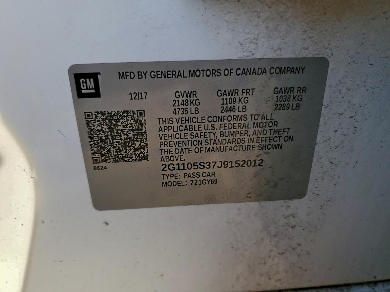 2018 Chevrolet Impala lt