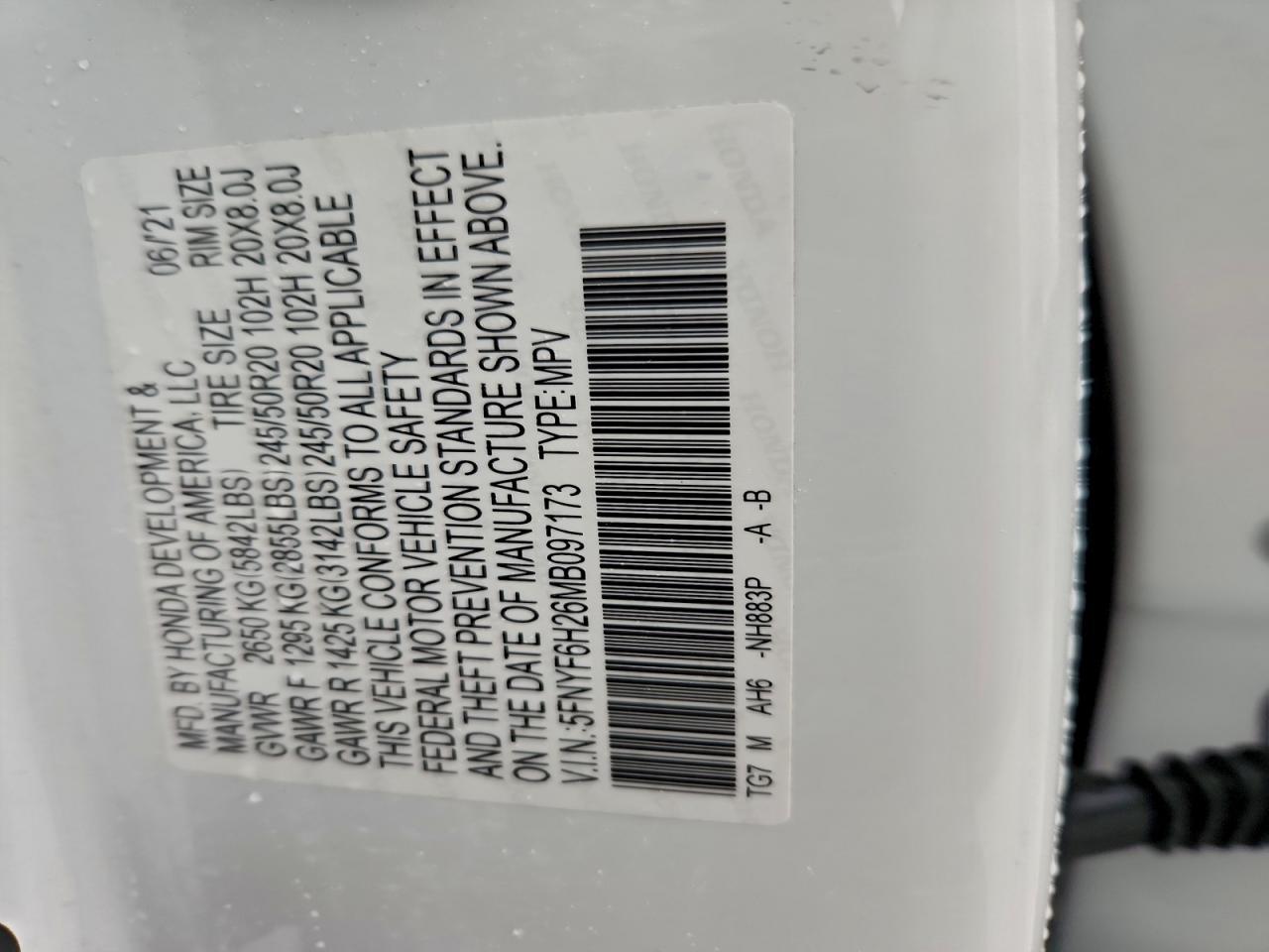 2021 Honda Pilot se