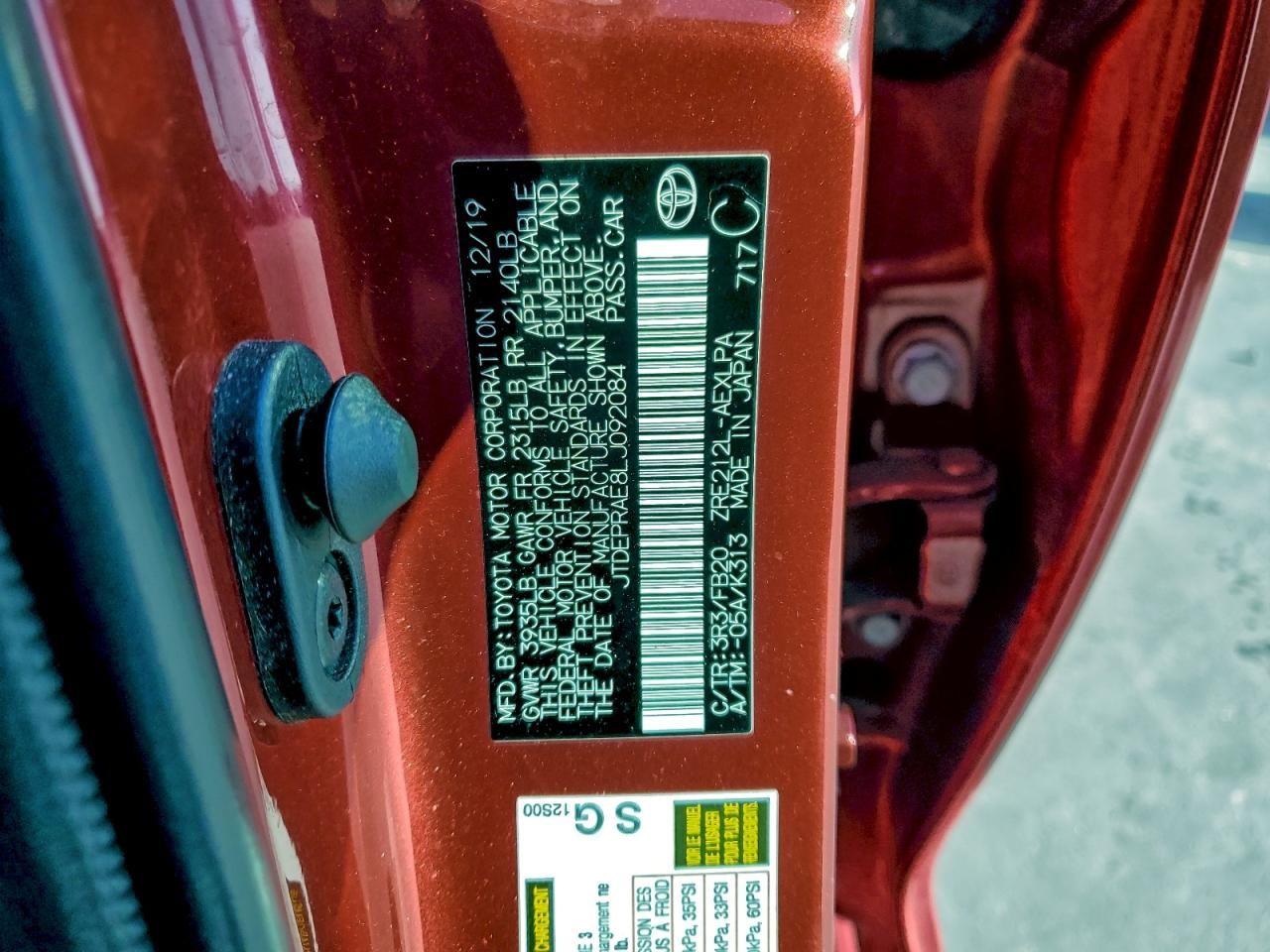 2020 Toyota Corolla le