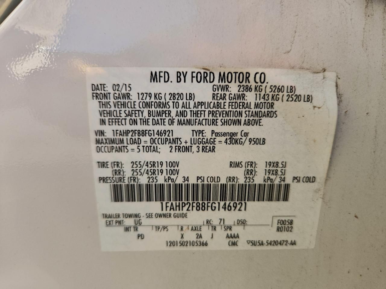 2015 Ford Taurus Limited