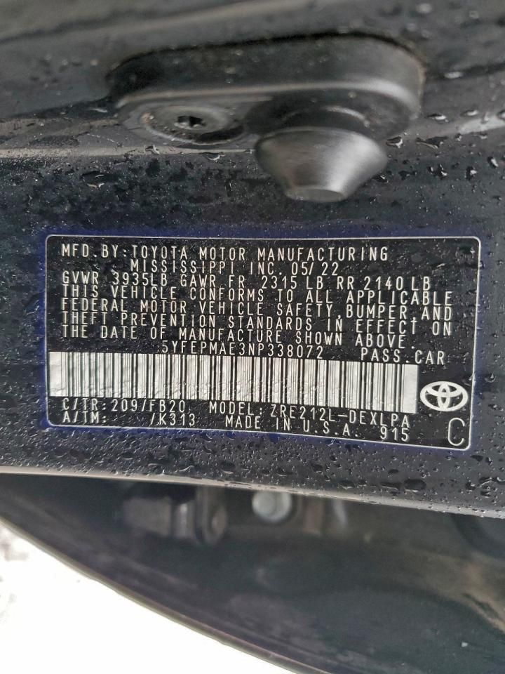 2022 Toyota Corolla le