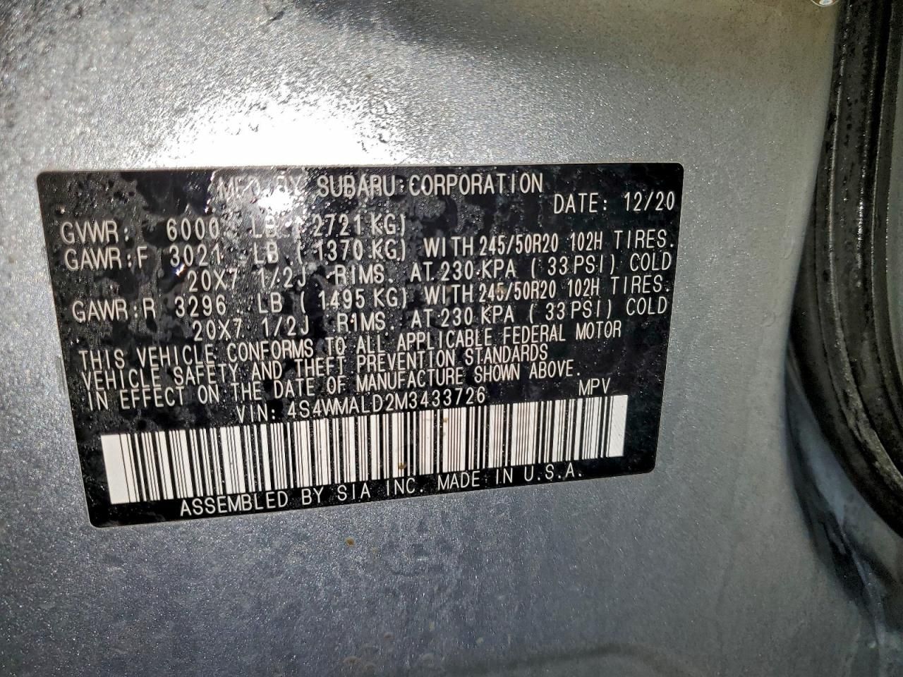 2021 Subaru Ascent Limited