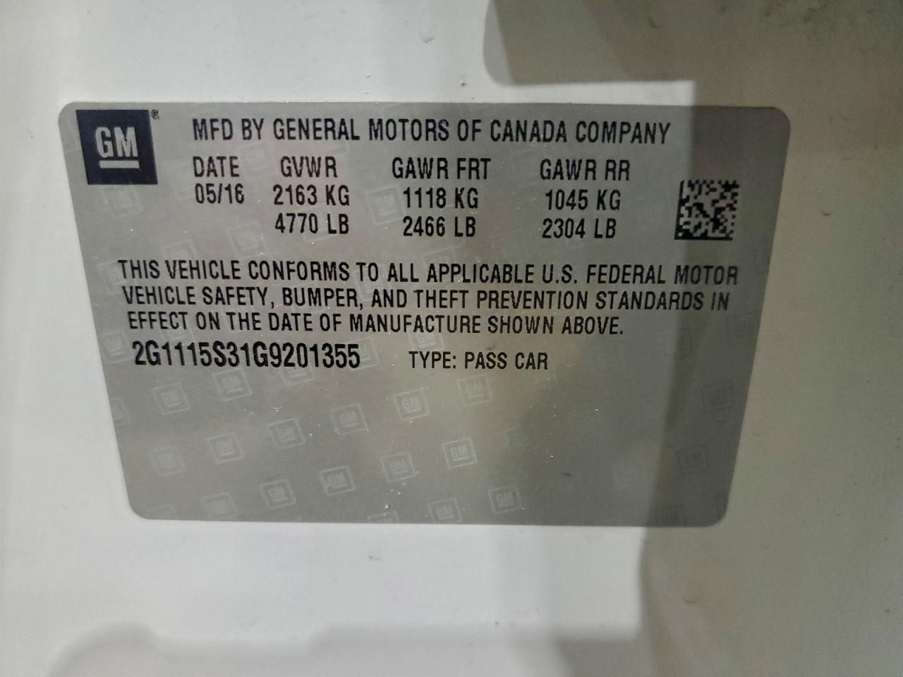 2016 Chevrolet Impala lt