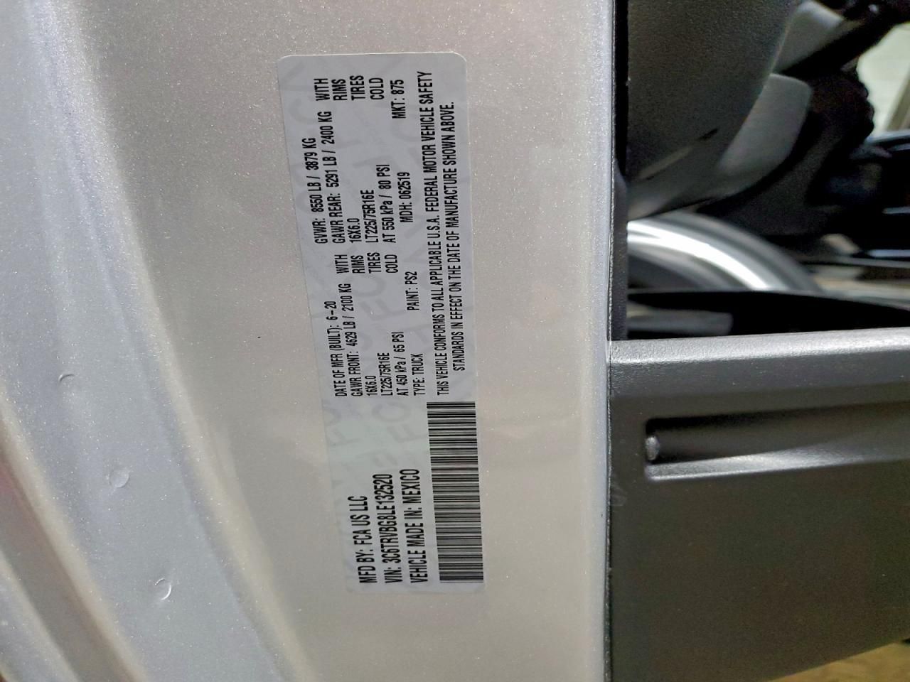 2020 Dodge Ram Promaster 1500 1500 High