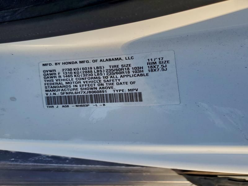 2018 Honda Odyssey exl