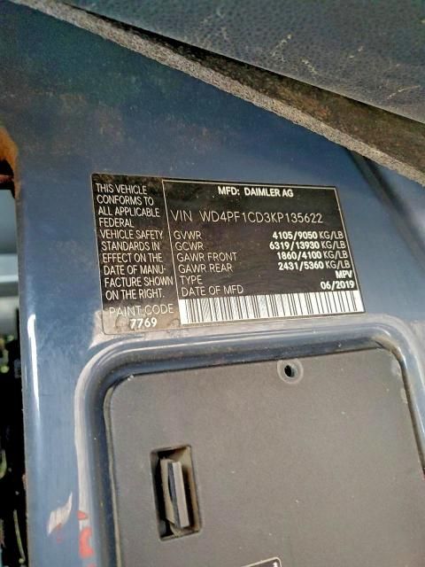 2019 Mercedes-Benz 2019 Mercedes Benz Sprinter 2500 Delivery van