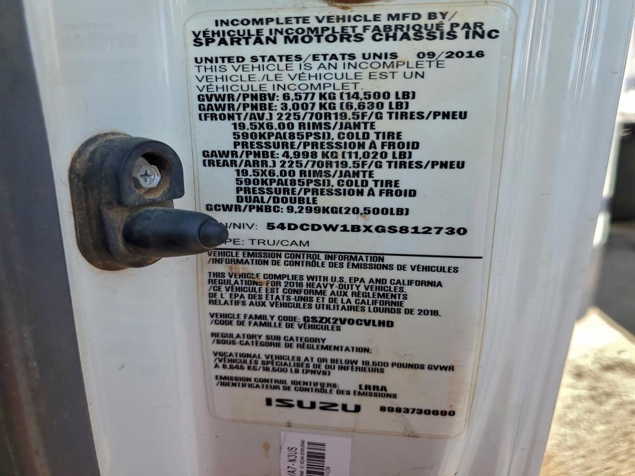 2016 Chevrolet 4500 BOX Truck