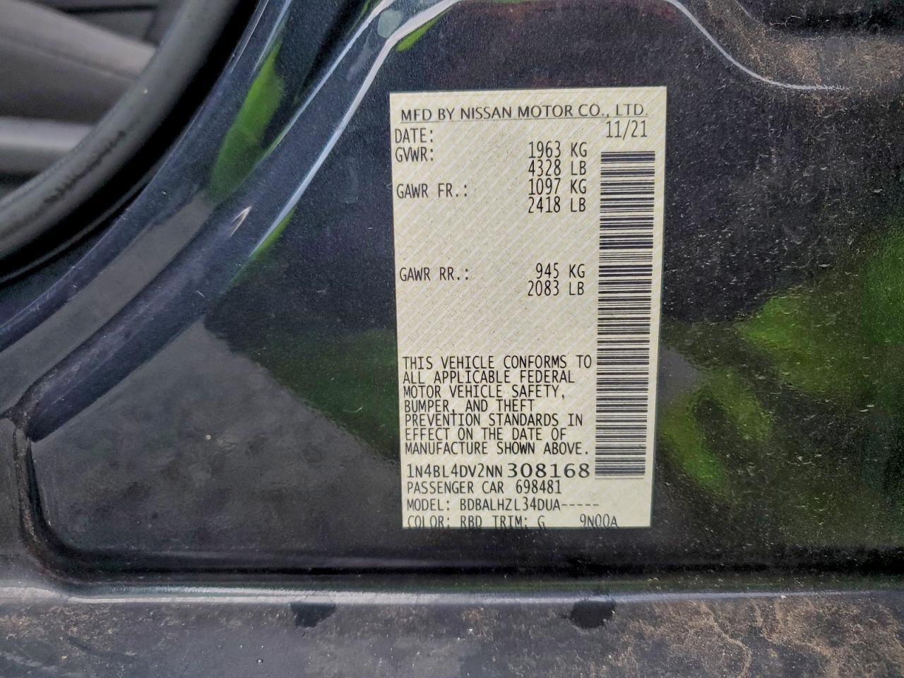 2022 Nissan Altima sv