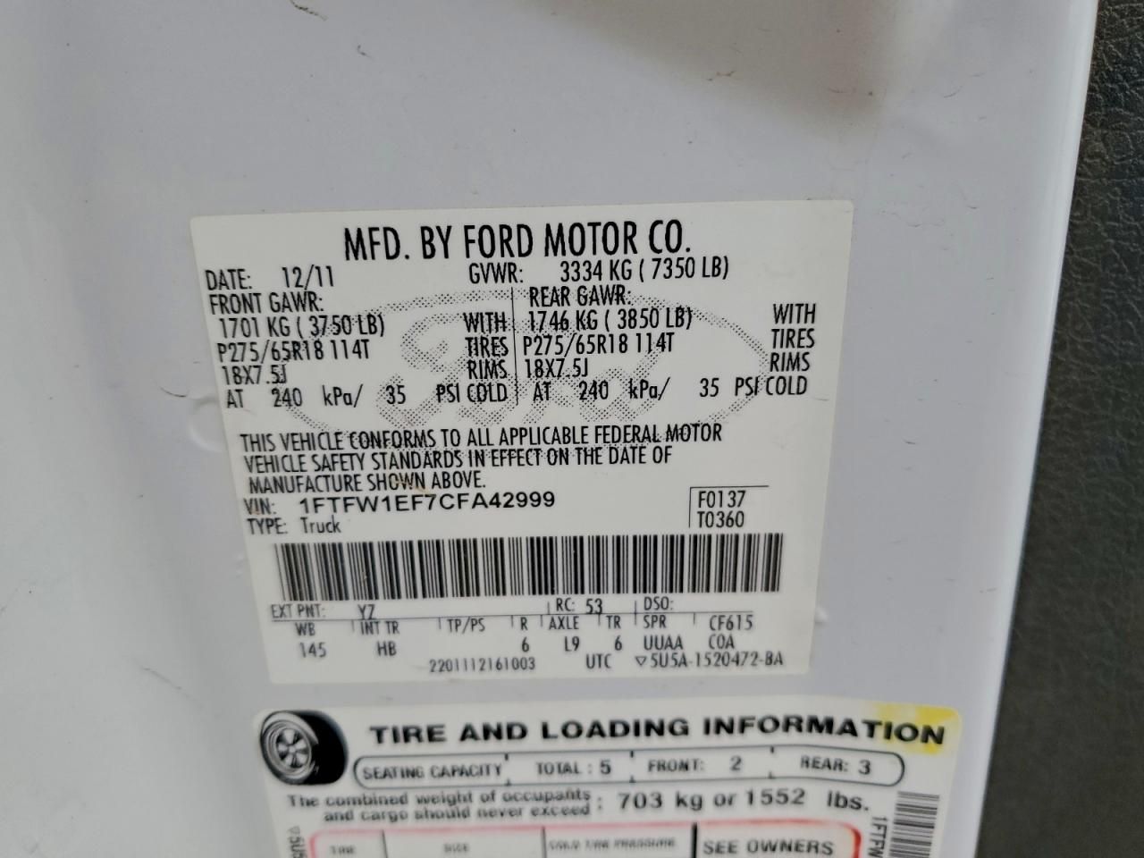 2012 Ford F150 Supercrew