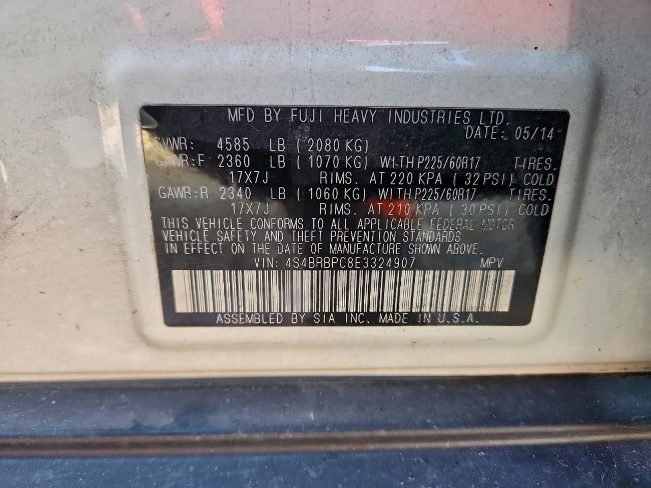 2014 Subaru Outback 2.5i Limited