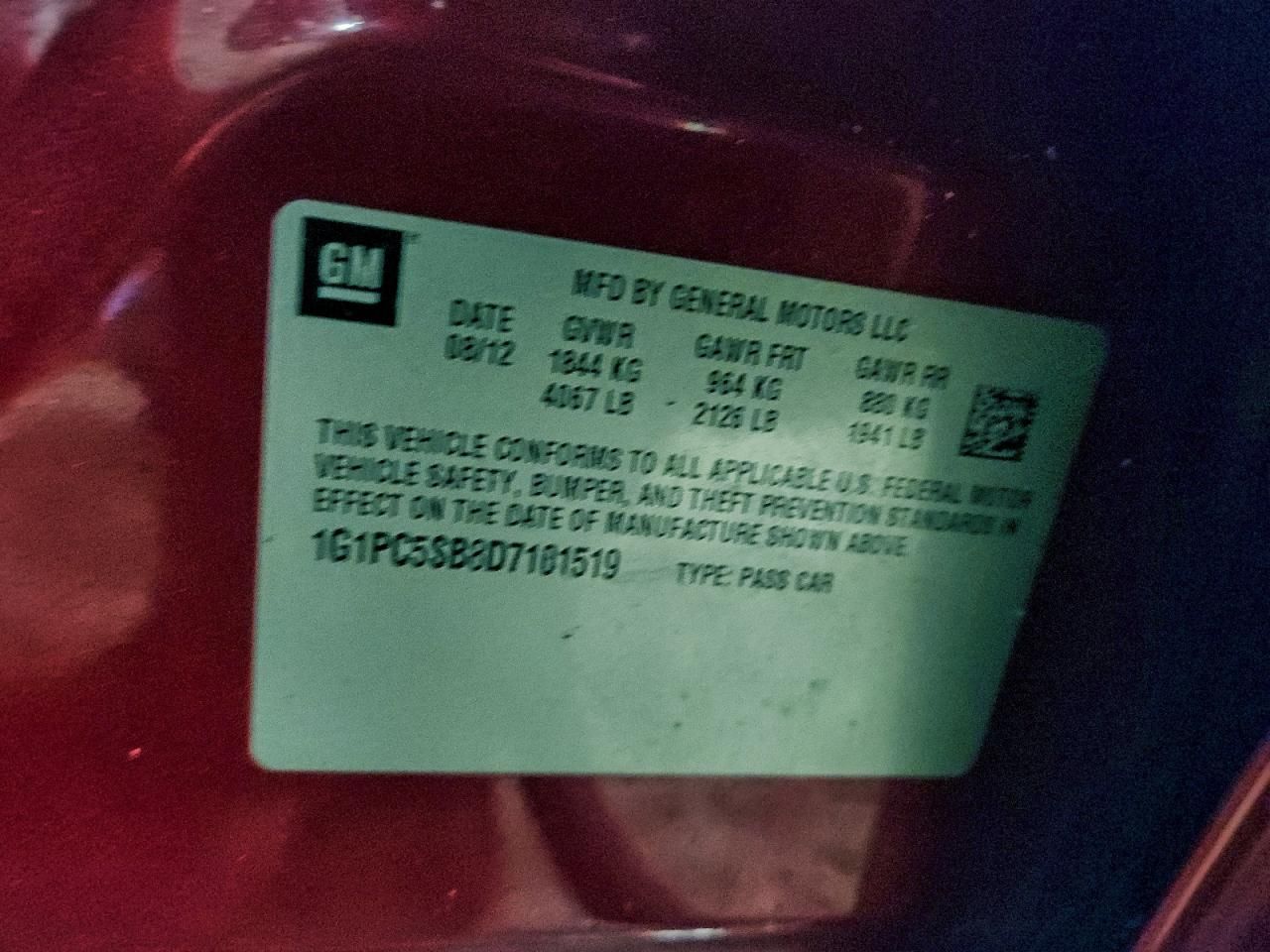 2013 Chevrolet Cruze lt