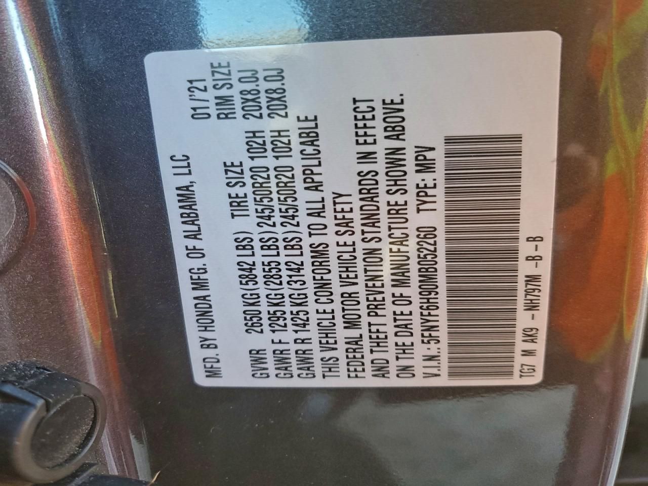 2021 Honda Pilot Touring