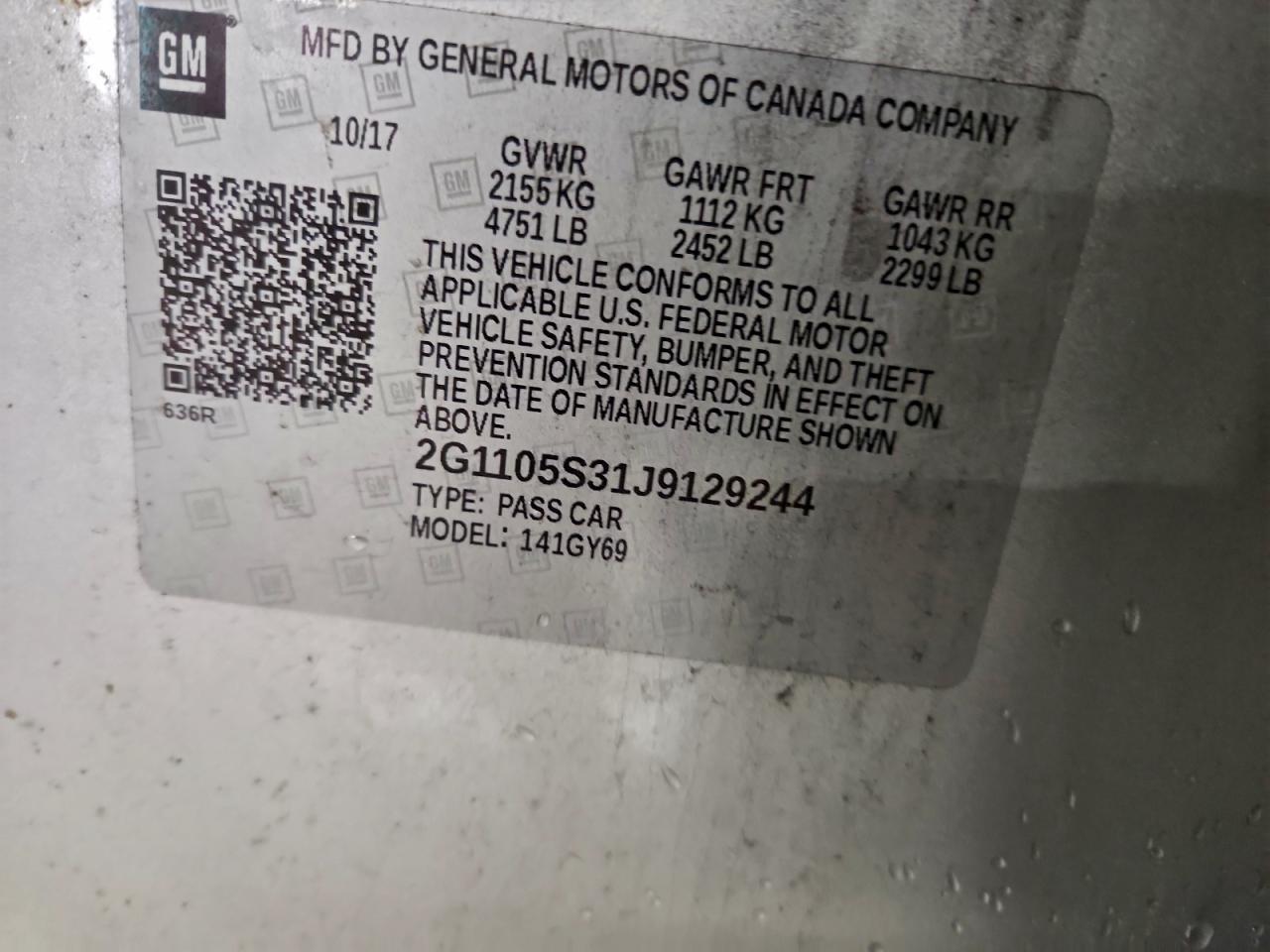 2018 Chevrolet Impala lt
