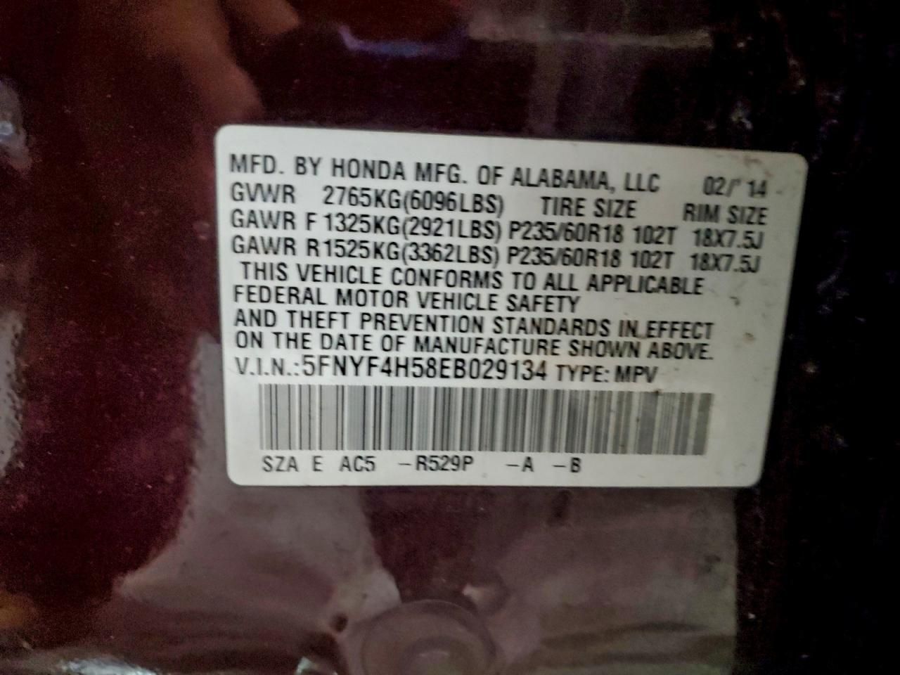 2014 Honda Pilot exl