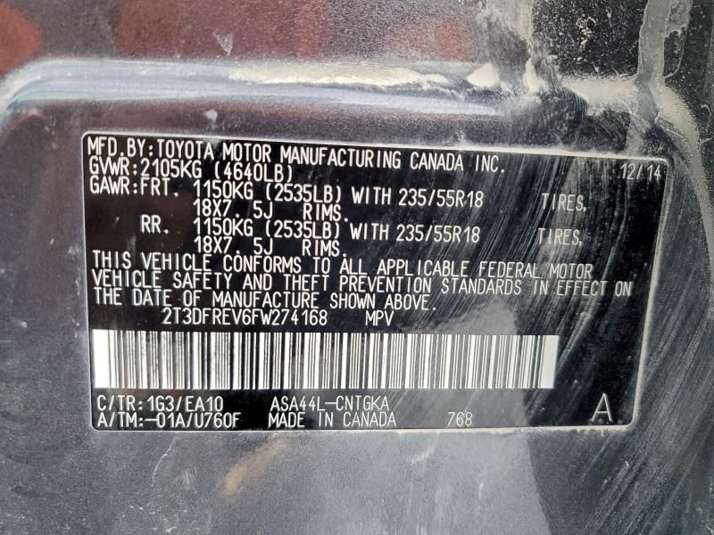 2015 Toyota Rav4 Limited