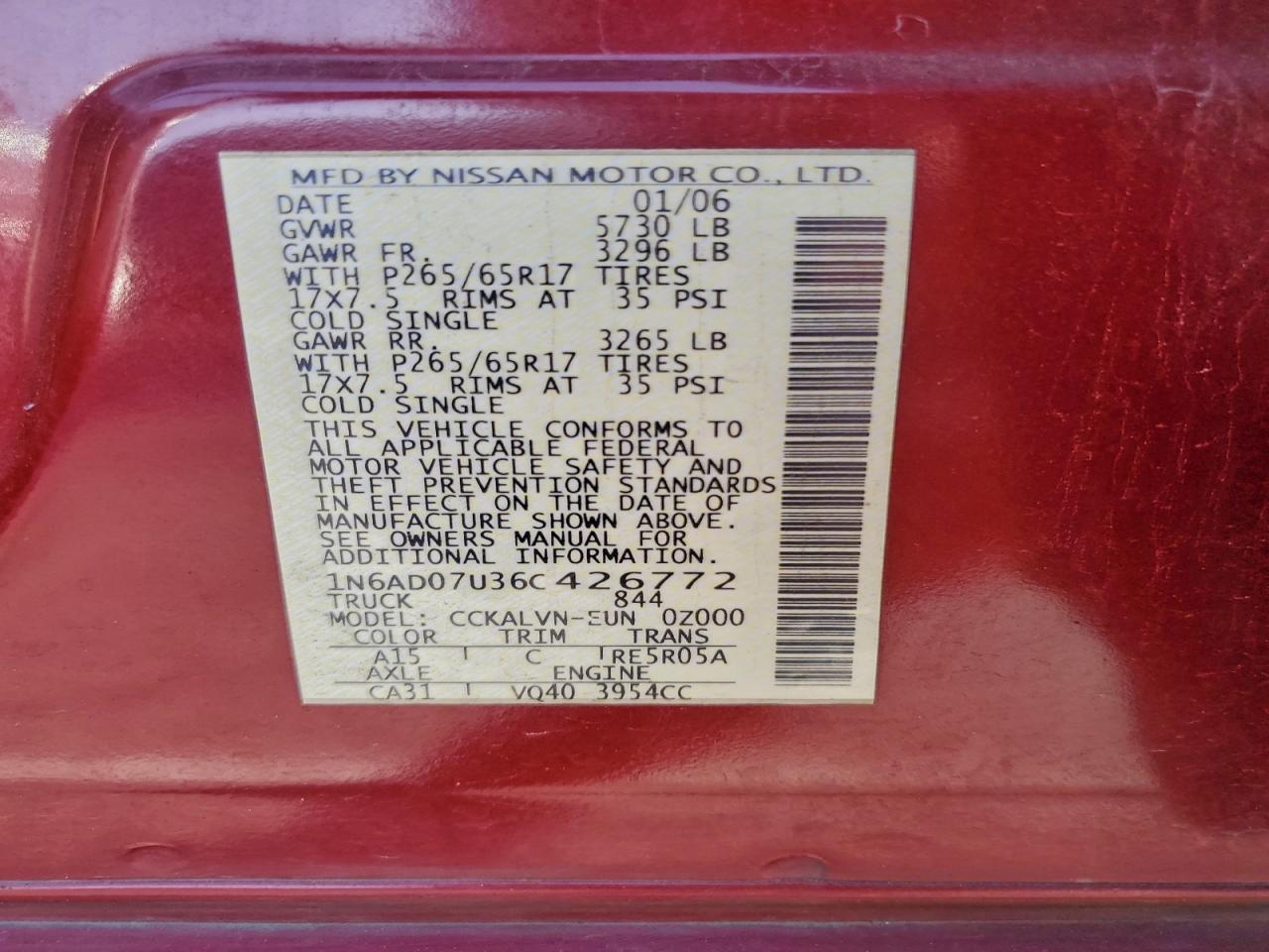 2006 Nissan Frontier se