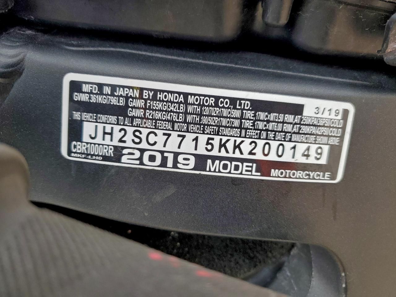 2019 Honda CBR1000 RR