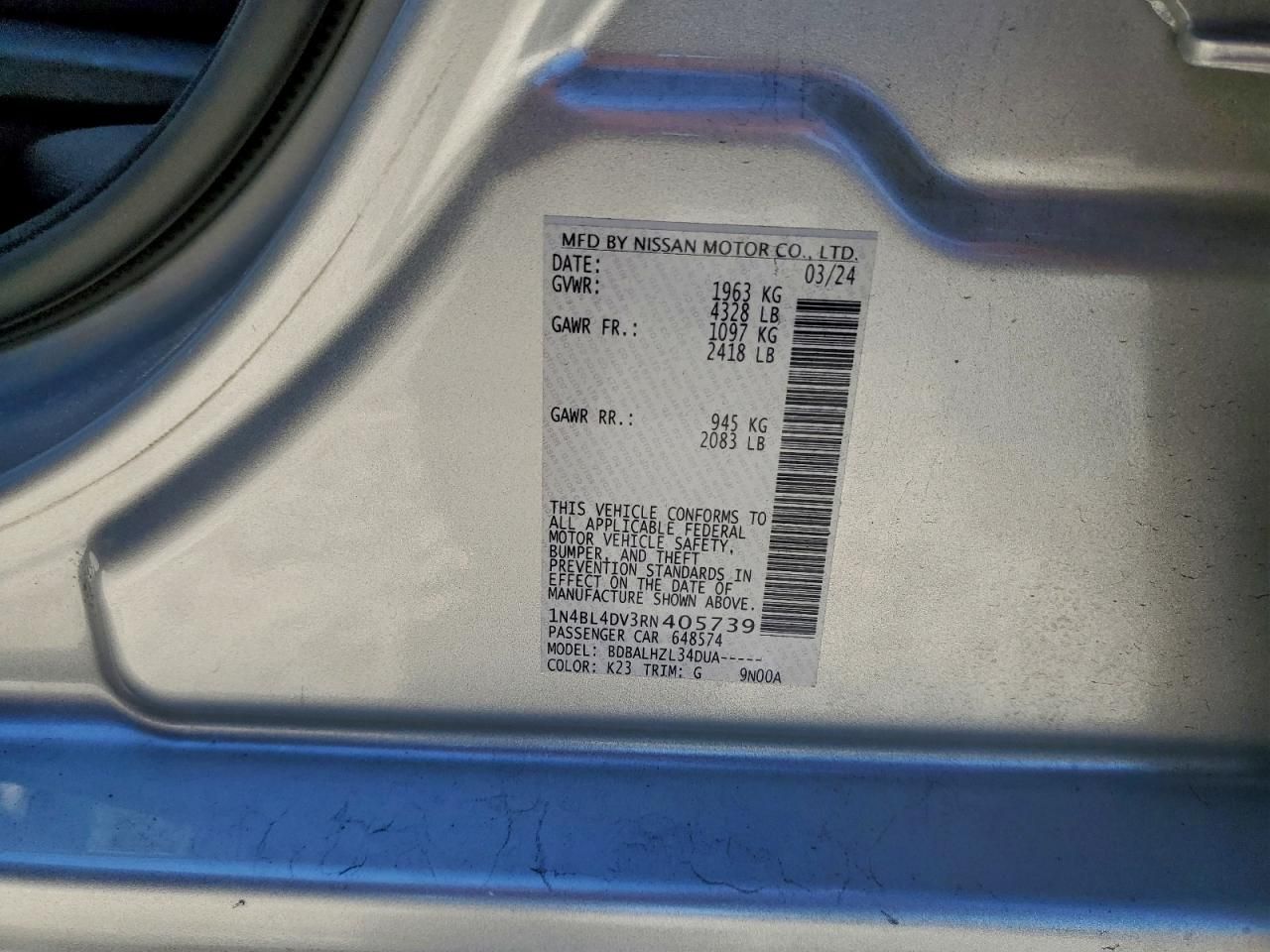 2024 Nissan Altima sv