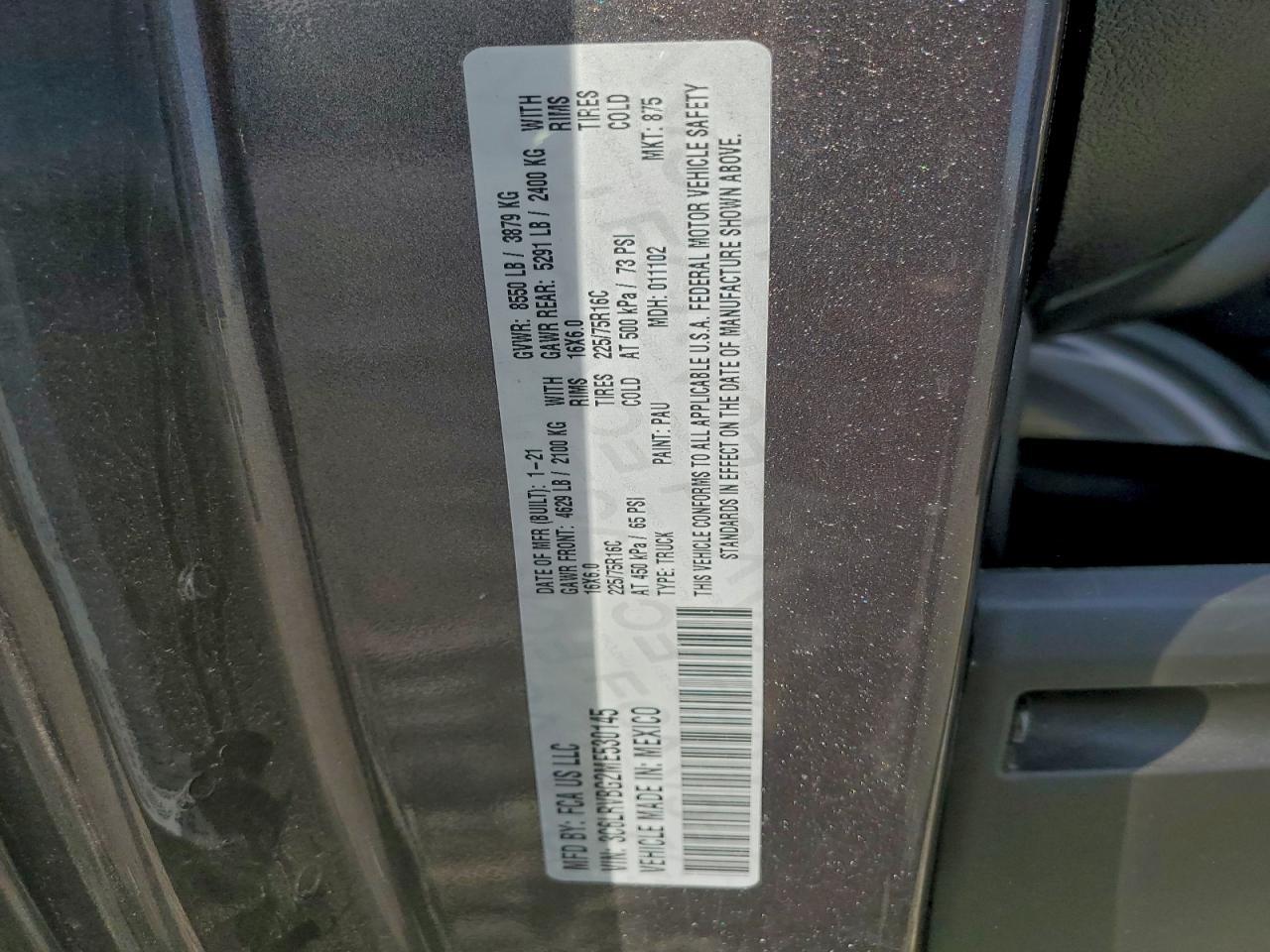 2021 Dodge Ram Promaster 1500 1500 High