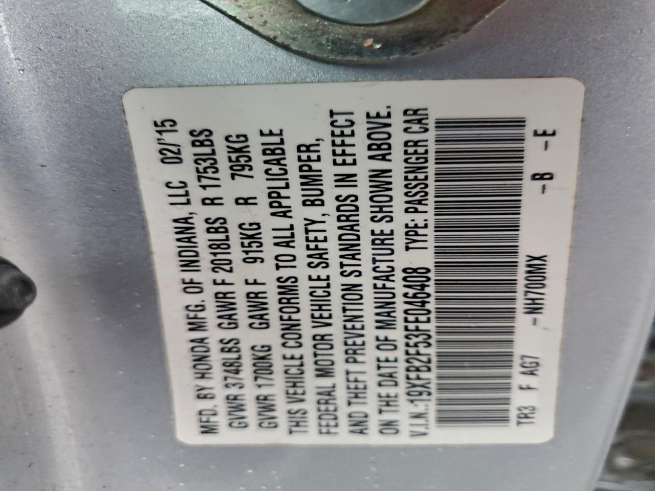 2015 Honda Civic lx