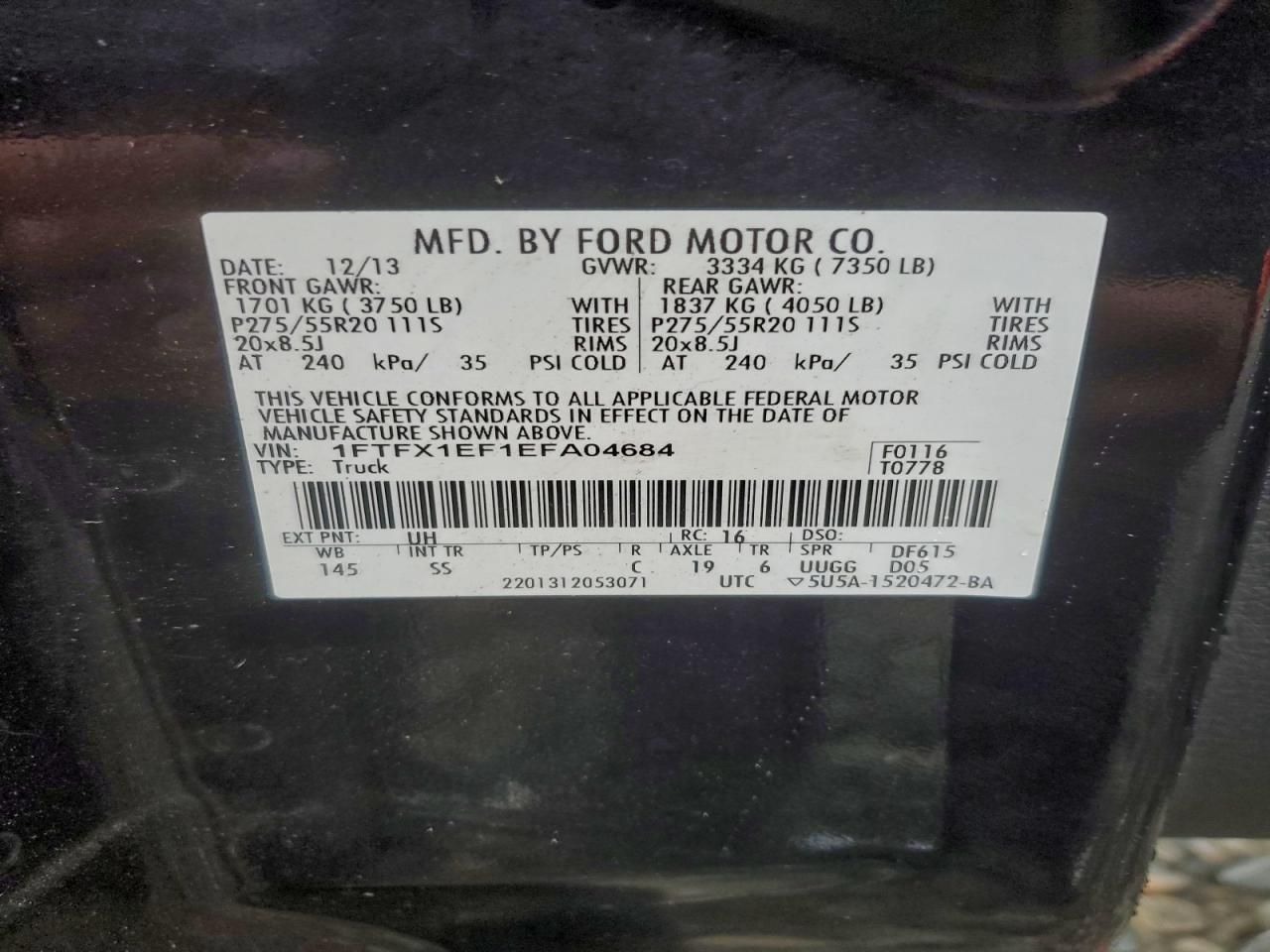 2014 Ford F150 Super cab