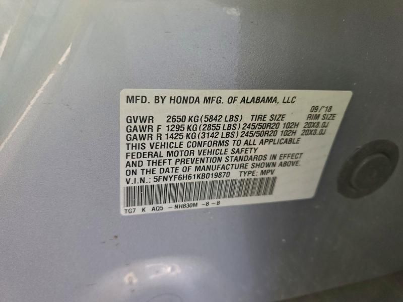 2019 Honda Pilot Touring