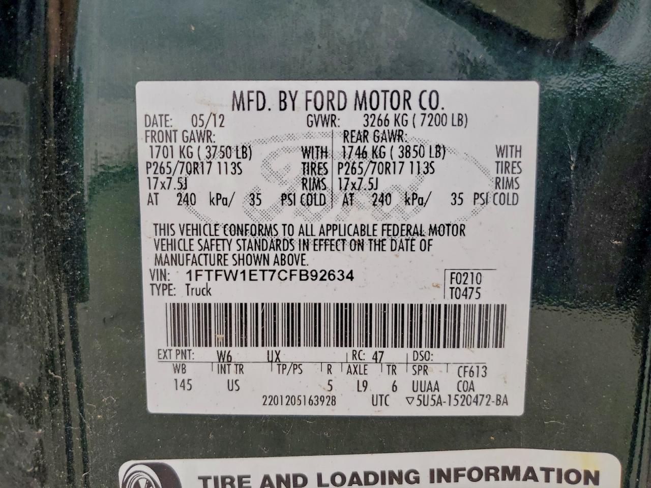 2012 Ford F150 Supercrew