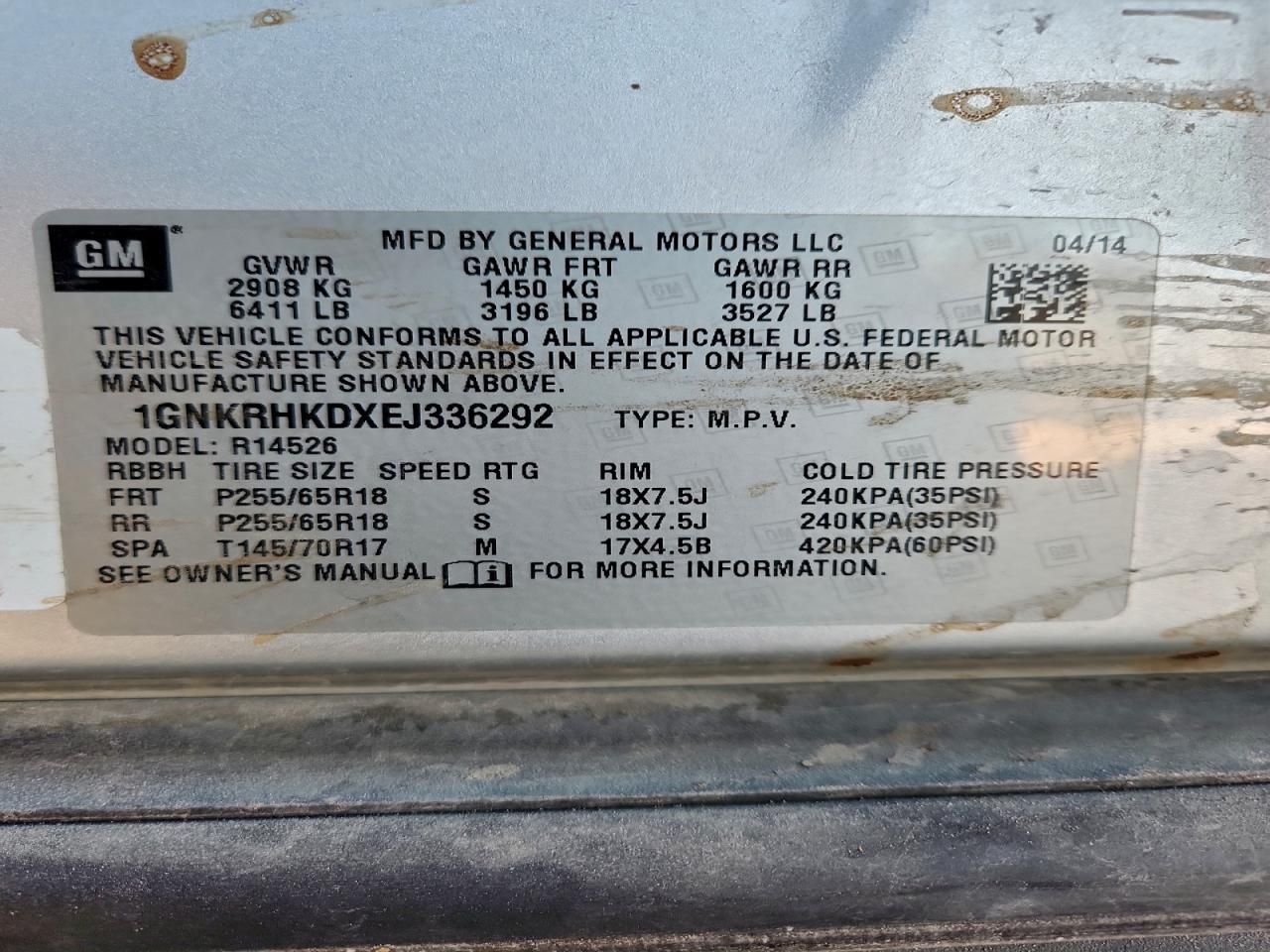 2014 Chevrolet Traverse lt