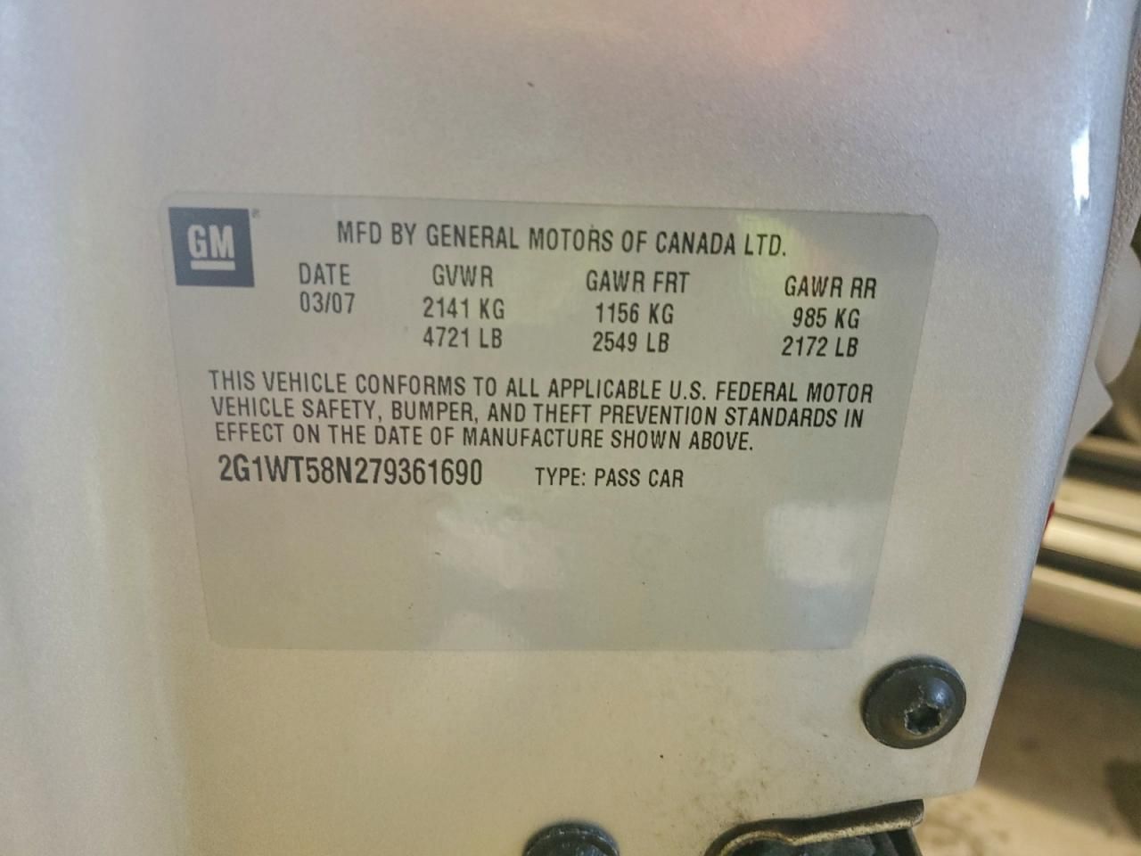 2007 Chevrolet Impala lt