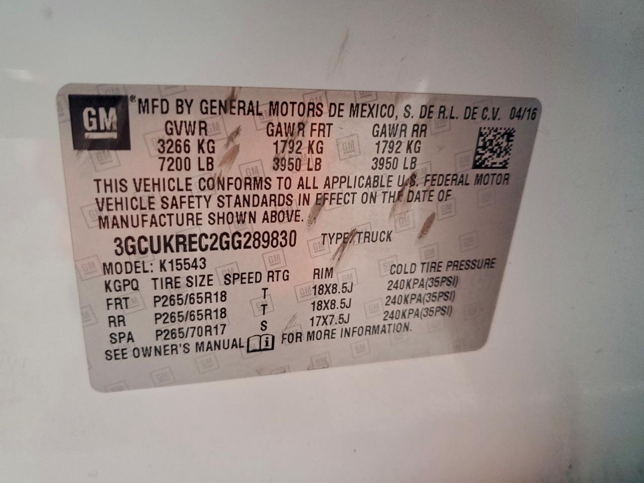 2016 Chev Silverado K1500 LT