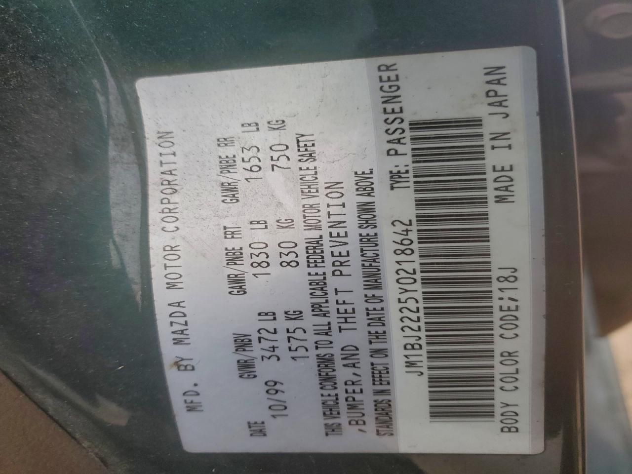 2000 Mazda Protege dx