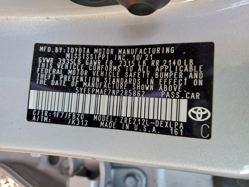 2022 Toyota Corolla le