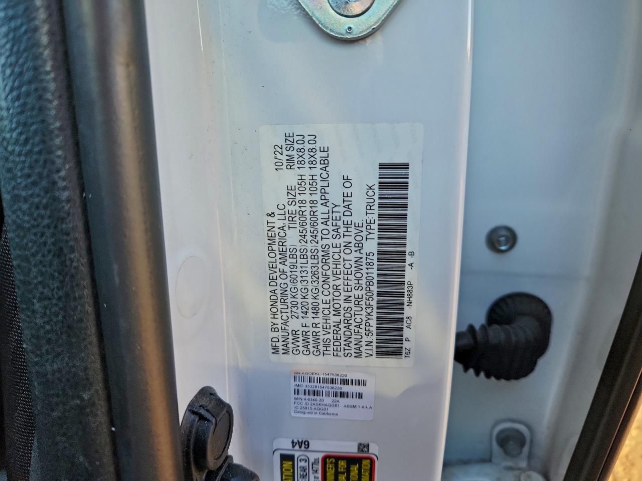 2023 Honda Ridgeline rtl