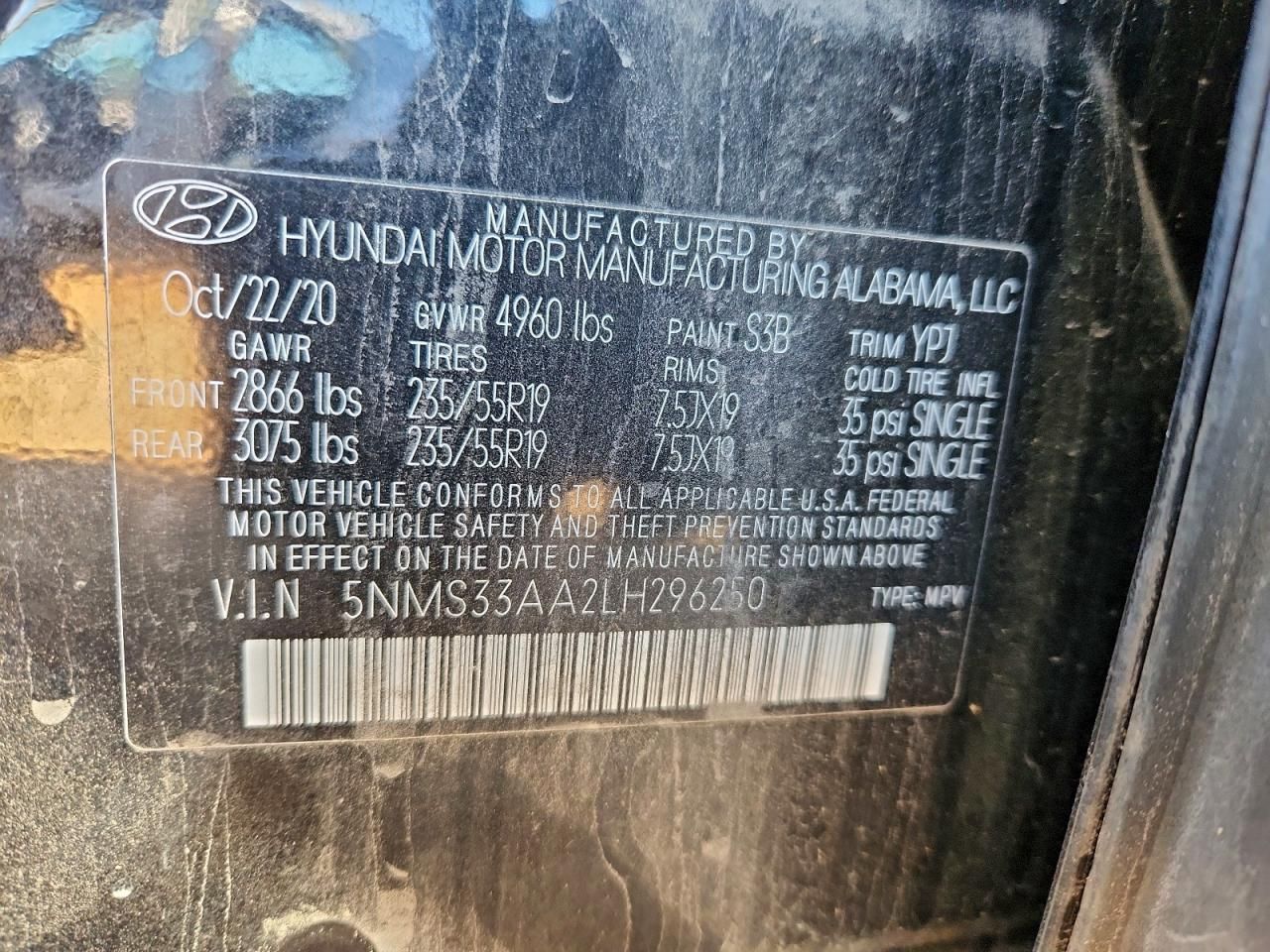 2020 Hyundai Santa fe sel