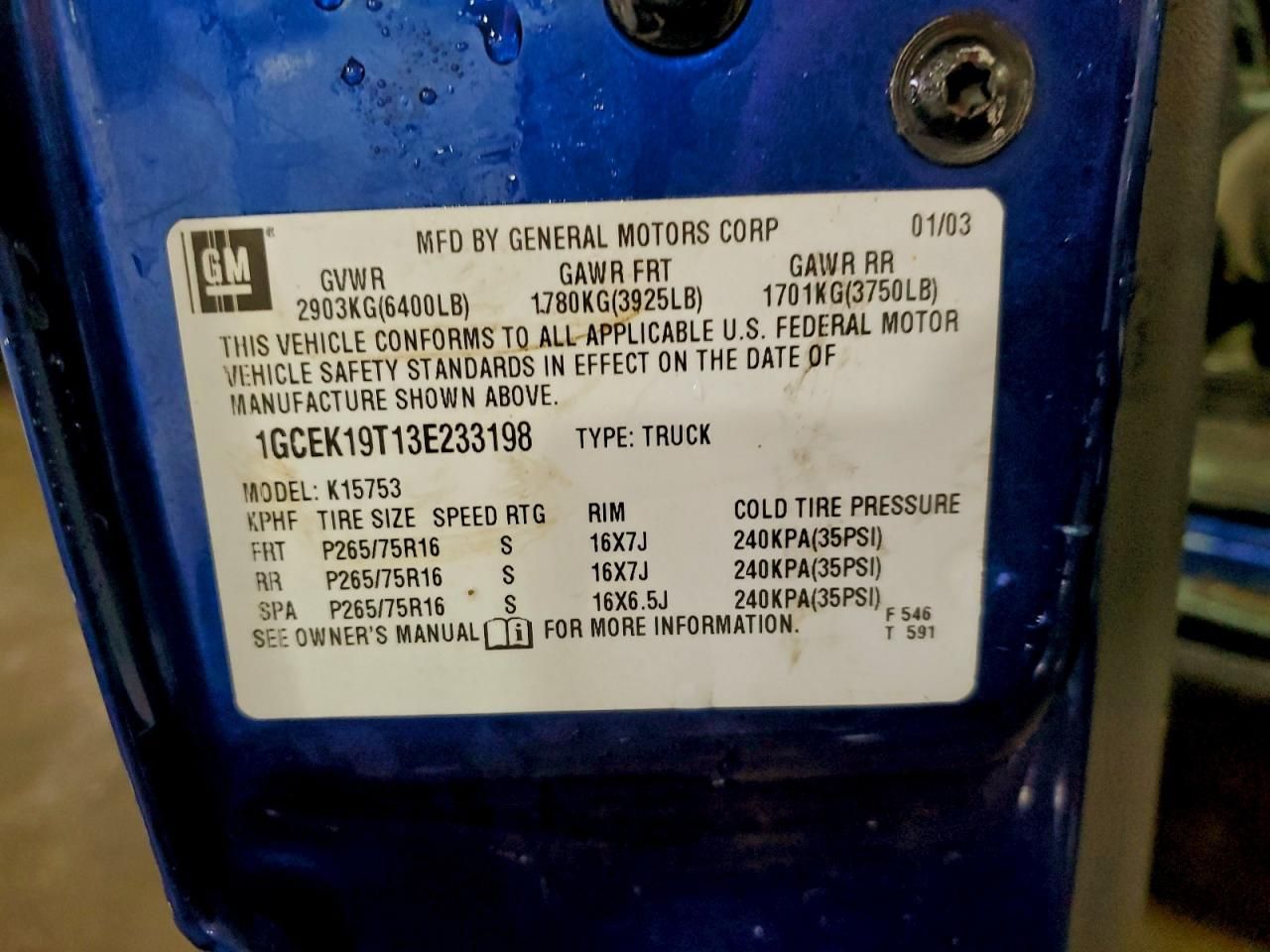 2003 Chevrolet Silverado K1500