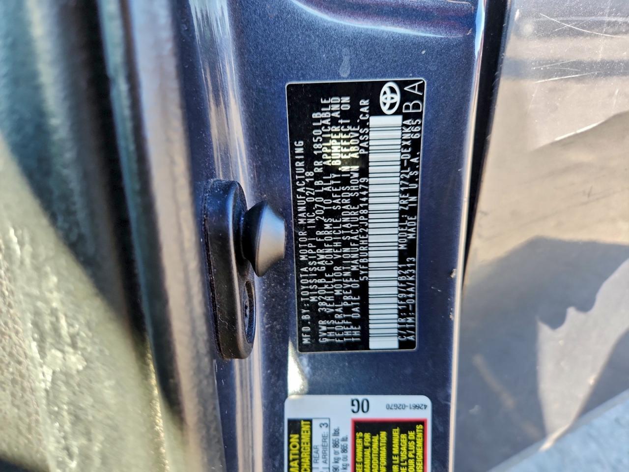 2018 Toyota Corolla l