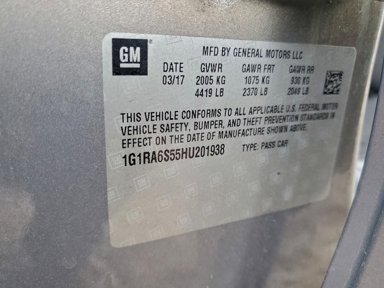 2017 Chevrolet Volt lt