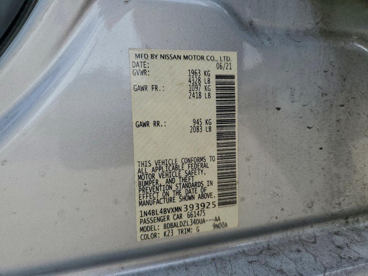 2021 Nissan Altima s