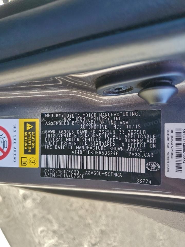 2016 Toyota Camry le