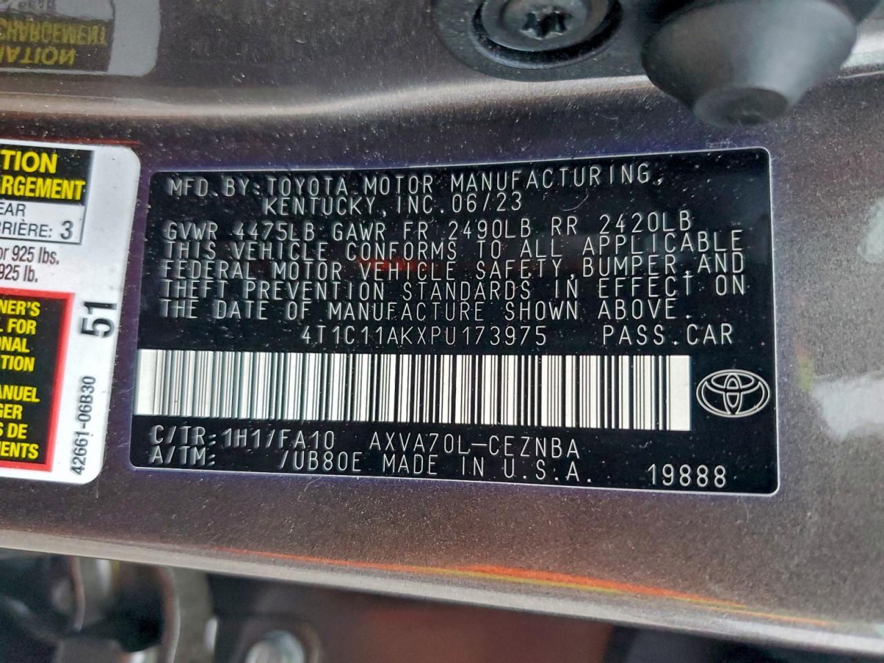 2023 Toyota Camry le