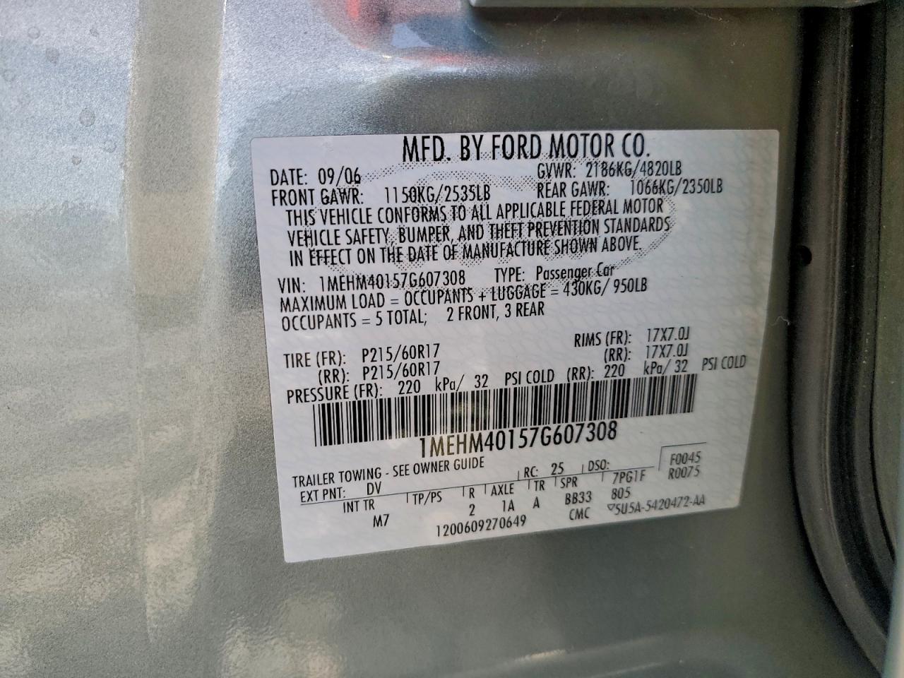 2007 Mercury Montego