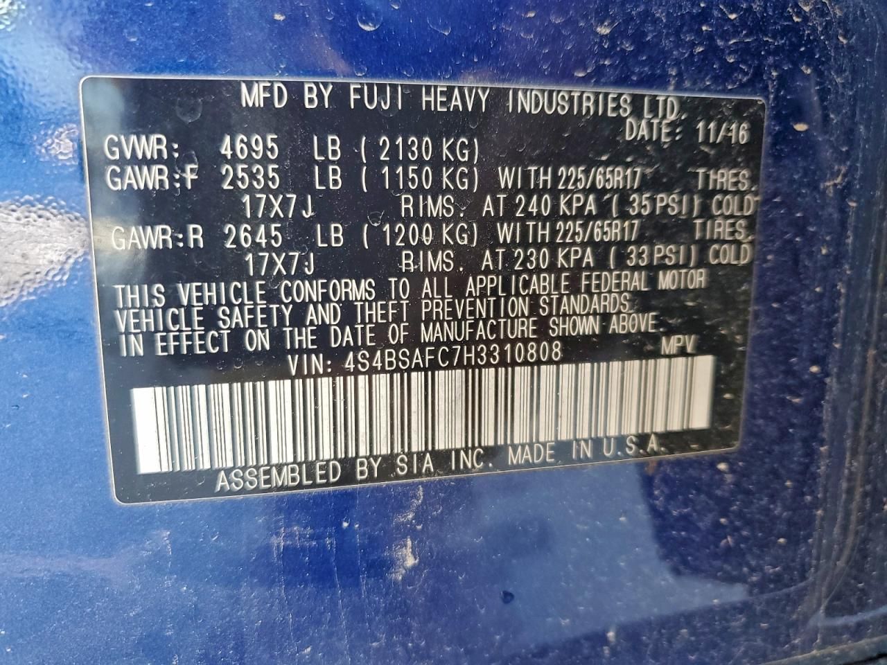 2017 Subaru Outback 2.5i Premium