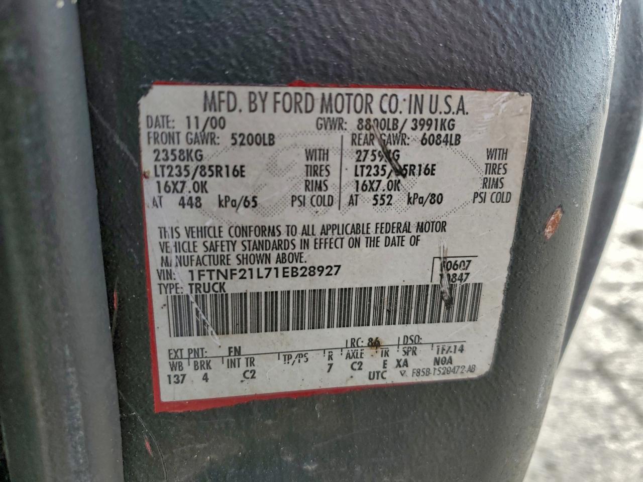 2001 Ford F250 Flatbed Truck