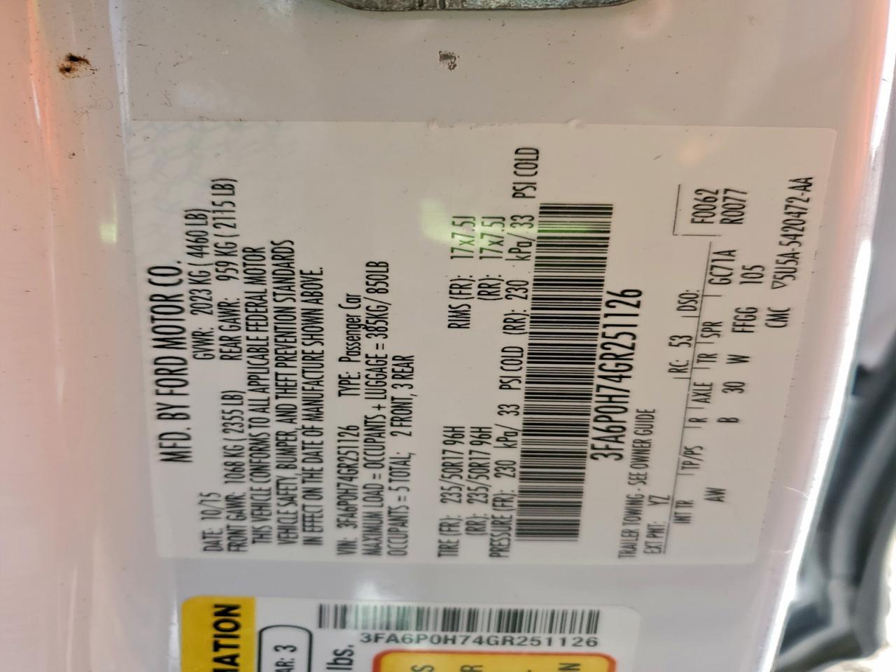 2016 Ford Fusion se