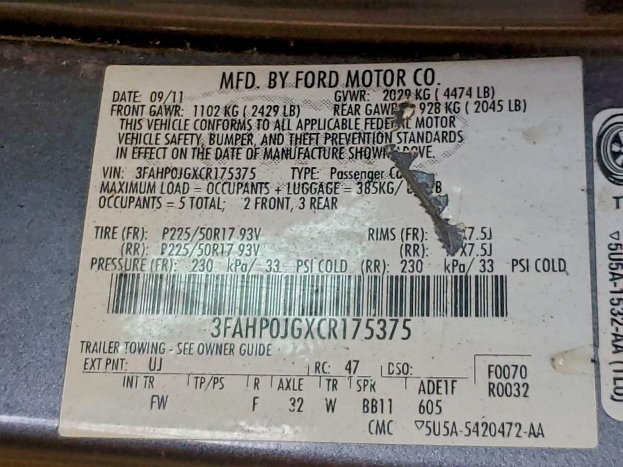 2012 Ford Fusion sel