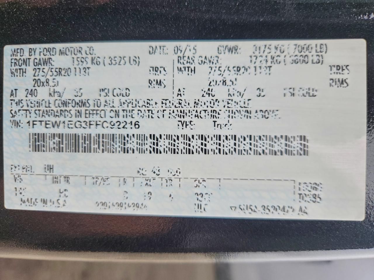 2015 Ford F150 Supercrew