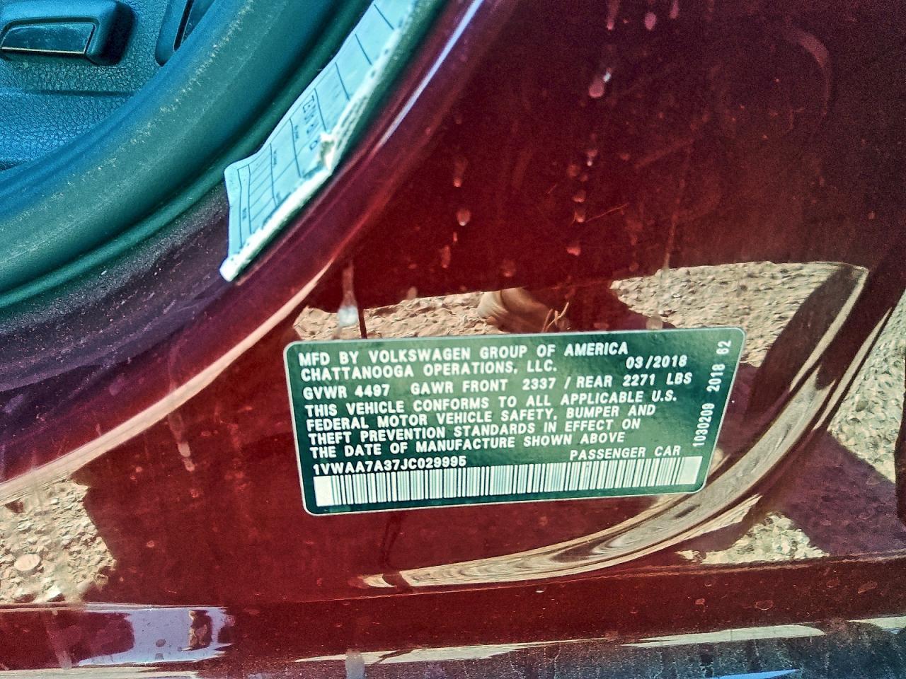 2018 Volkswagen Passat s