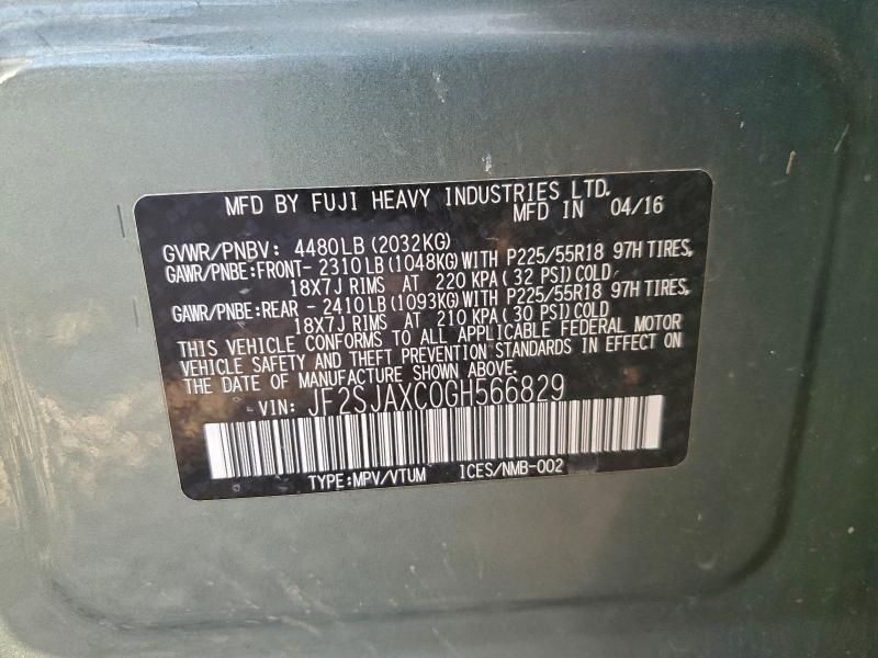 2016 Subaru Forester 2.5i Touring