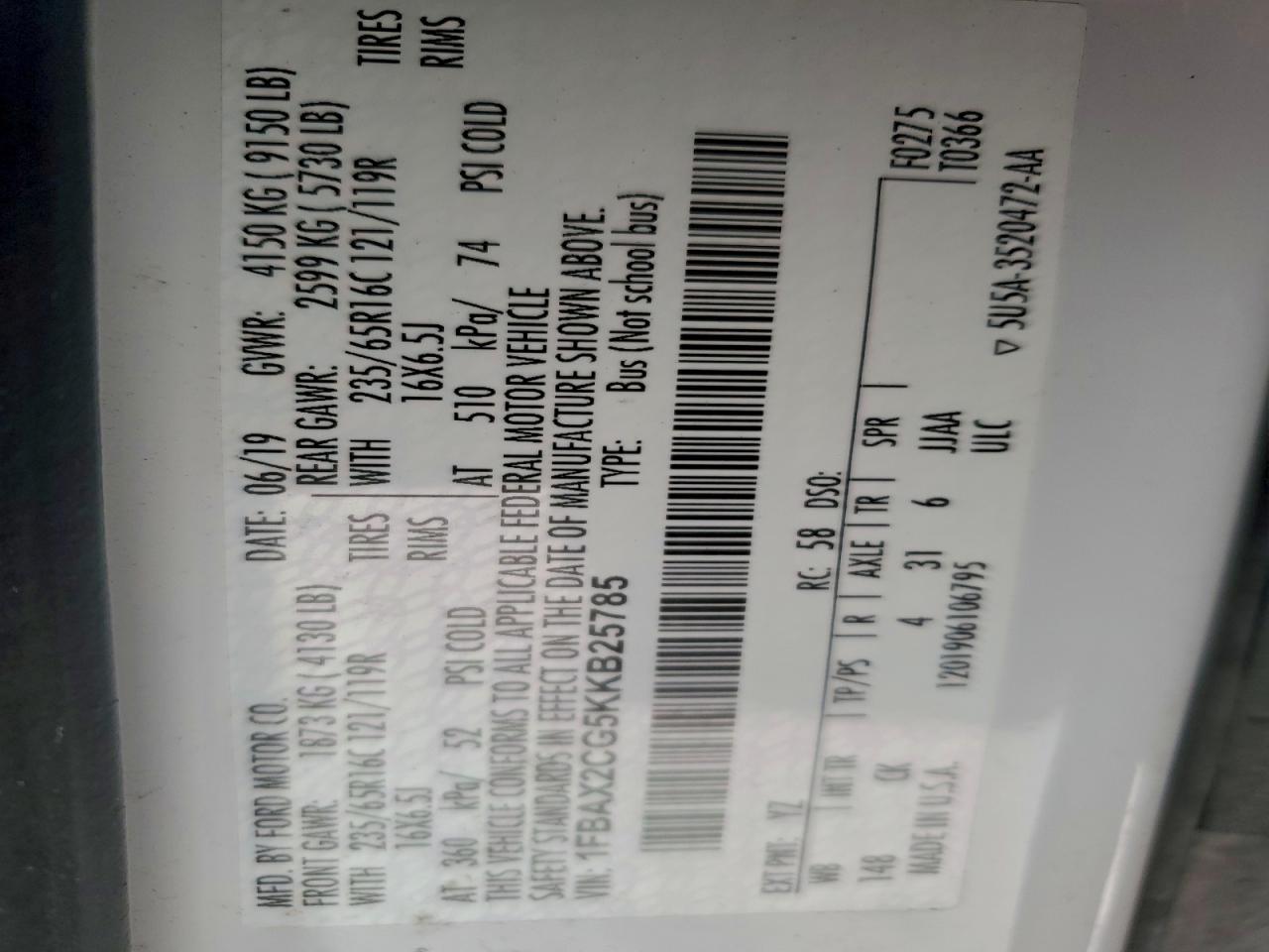 2019 Ford Transit T-350